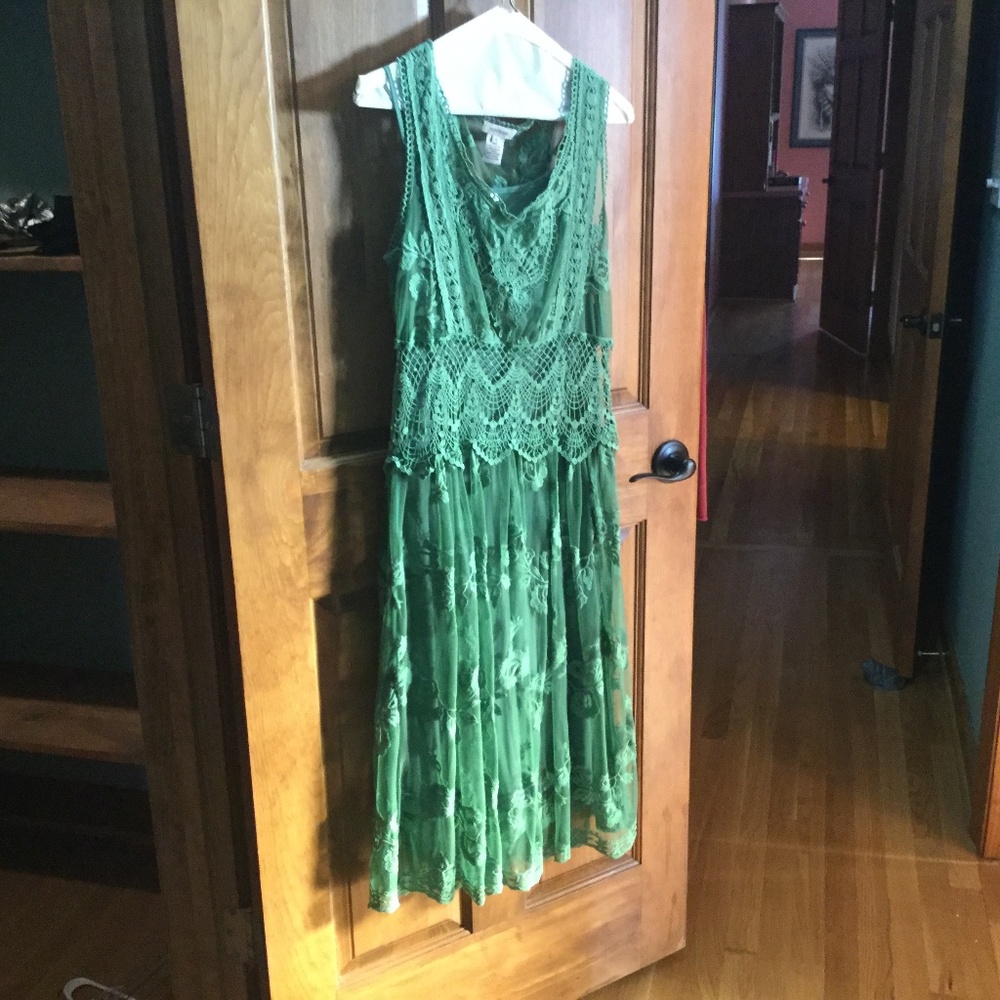Sundance Catalog green lace dress